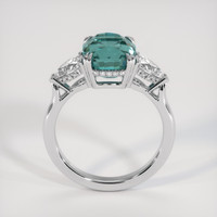 4.60 Ct. Bluish Green Sapphire Ring, 18K White Gold 3