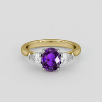 1.97 Ct. Pinkish Purple Sapphire Ring, 14K White & Yellow 1
