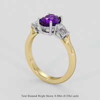 1.97 Ct. Pinkish Purple Sapphire Ring, 14K White & Yellow 2
