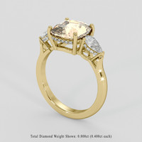 4.05 Ct. Peach Sapphire Ring, 10K Yellow Gold 2