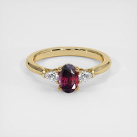 1.03 Ct. Reddish Pink Sapphire Ring, 14K Yellow Gold 1