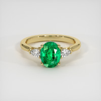 1.22 Ct. Emerald Ring, 18K Yellow Gold 1