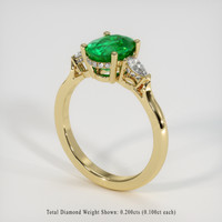 1.22 Ct. Emerald Ring, 18K Yellow Gold 2