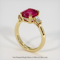 4.11 Ct. Ruby Ring, 18K Yellow Gold 2