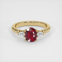 1.51 Ct. Ruby Ring, 18K Yellow Gold 1