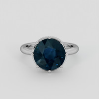 5.03 Ct. Bluish Green Sapphire Ring, Platinum 950 1