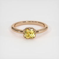 1.57 Ct. Orangish Yellow Sapphire Ring, 14K Rose Gold 1