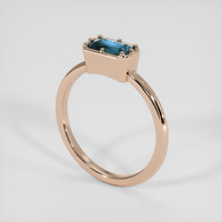 2.01 Ct. Greenish Blue Sapphire Ring, 14K Rose Gold 2