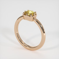 1.57 Ct. Orangish Yellow Sapphire Ring, 18K Rose Gold 2