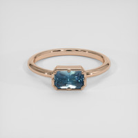 2.01 Ct. Greenish Blue Sapphire Ring, 18K Rose Gold 1