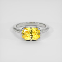 4.40 Ct. Yellow Sapphire Ring, 10K White Gold 1