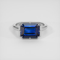 3.60 Ct. Blue Sapphire Ring, 14K White Gold 1