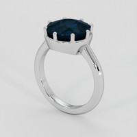 5.03 Ct. Bluish Green Sapphire Ring, 14K White Gold 2