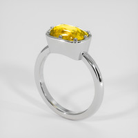 4.40 Ct. Yellow Sapphire Ring, 14K White Gold 2