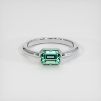 0.68 Ct. Emerald Ring, 18K White Gold 1