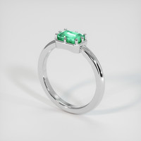 0.68 Ct. Emerald Ring, 18K White Gold 2