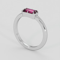 1.01 Ct. Purplish Pink Spinel Ring, 18K White Gold 2