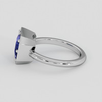 3.01 Ct. Blue Sapphire Ring, 18K White Gold 4