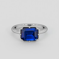 2.34 Ct. Blue Sapphire Ring, 18K White Gold 1