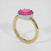 1.73 Ct. Pink Sapphire Ring, 14K White & Yellow 2