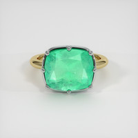 5.04 Ct. Emerald Ring, 18K White & Yellow 1