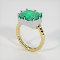 5.04 Ct. Emerald Ring, 18K White & Yellow 2