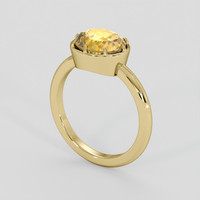 3.53 Ct. Peach Sapphire Ring, 10K Yellow Gold 2