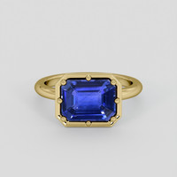 3.01 Ct. Blue Sapphire Ring, 14K Yellow Gold 1