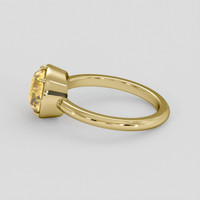 3.53 Ct. Peach Sapphire Ring, 14K Yellow Gold 4