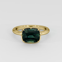 3.07 Ct. Bluish Green Sapphire Ring, 14K Yellow Gold 1