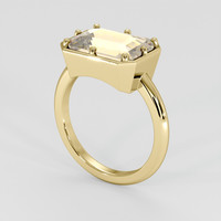 5.02 Ct. Peach Sapphire Ring, 14K Yellow Gold 2