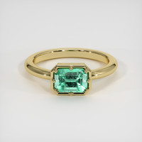1.10 Ct. Emerald Ring, 18K Yellow Gold 1