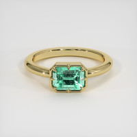 1.10 Ct. Emerald Ring, 18K Yellow Gold 1