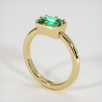 1.10 Ct. Emerald Ring, 18K Yellow Gold 2