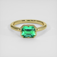 1.04 Ct. Emerald Ring, 18K Yellow Gold 1