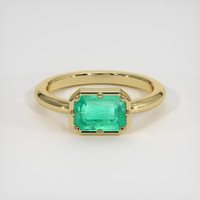 1.11 Ct. Emerald Ring, 18K Yellow Gold 1