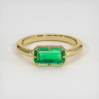 0.60 Ct. Emerald Ring, 18K Yellow Gold 1