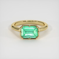 1.89 Ct. Emerald Ring, 18K Yellow Gold 1