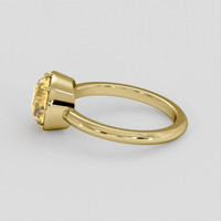 3.53 Ct. Peach Sapphire Ring, 18K Yellow Gold 4