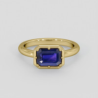 2.33 Ct. Purplish Blue Sapphire Ring, 18K Yellow Gold 1