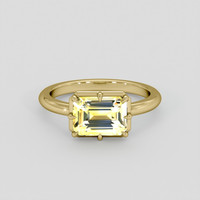 3.20 Ct. Yellow Sapphire Ring, 18K Yellow Gold 1