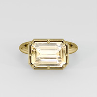5.02 Ct. Peach Sapphire Ring, 18K Yellow Gold 1