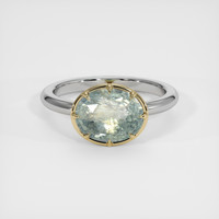 4.70 Ct. Bluish Green Sapphire Ring, 14K Yellow & White 1