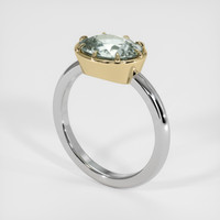 4.70 Ct. Bluish Green Sapphire Ring, 14K Yellow & White 2