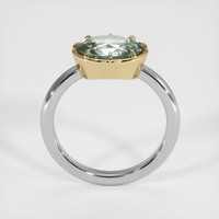 4.70 Ct. Bluish Green Sapphire Ring, 18K Yellow & White 3