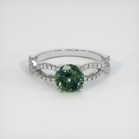 1.66 Ct. Green Sapphire Ring, 10K White Gold 1
