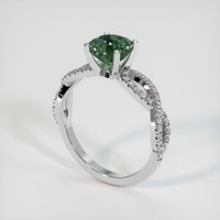 1.66 Ct. Green Sapphire Ring, 10K White Gold 2