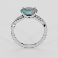 0.98 Ct. Multi Color Opal Ring, 14K White Gold 3