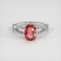 2.55 Ct. Padparadscha Sapphire Ring, 14K White Gold 1