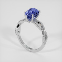 2.90 Ct. Blue Sapphire Ring, 14K White Gold 2